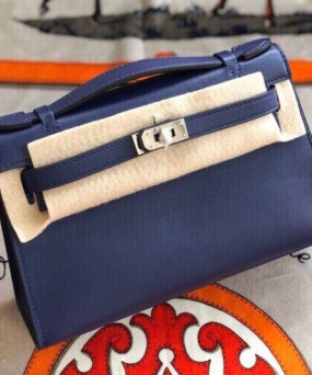 에르메스 미니 켈리백22 블루사파이어 은장 스위프트